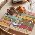 thumbnail image 3 of Anchor Placemats Set&nbsp;of&nbsp;12 Rope Vintage Brown Green Wood Board Nautical Heat Insulation Washable Place Mats, Rustic Non-Slip Table Mats for Dining Table Party Kitchen Decor,13x19 Inch, 3 of 9