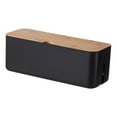 thumbnail image 2 of XIPYYKM Cable Management Box Small Black, Extension Cord Organizer for Power Stripe Surge Protector Wire Management Concealer Cover Hider for Desktop Home Office Kitchen (Black, 1 Hole), 2 of 7