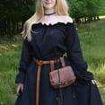 thumbnail image 5 of Anvazise Vintage Waist Bag Renaissance Style Medieval Cosplay Prop Waterproof Faux Leather Women Belt Pouch Fanny Pack Fashion Accessories Brown One Size, 5 of 13