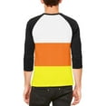 thumbnail image 2 of Halloween Candy Corn Costume Mens Raglan T Shirt White-Black SM, 2 of 2