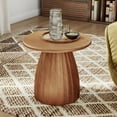 thumbnail image 4 of Oubayajia Round Side Table, Small Couch End Table Drink Table, Metal, Brown, 4 of 10