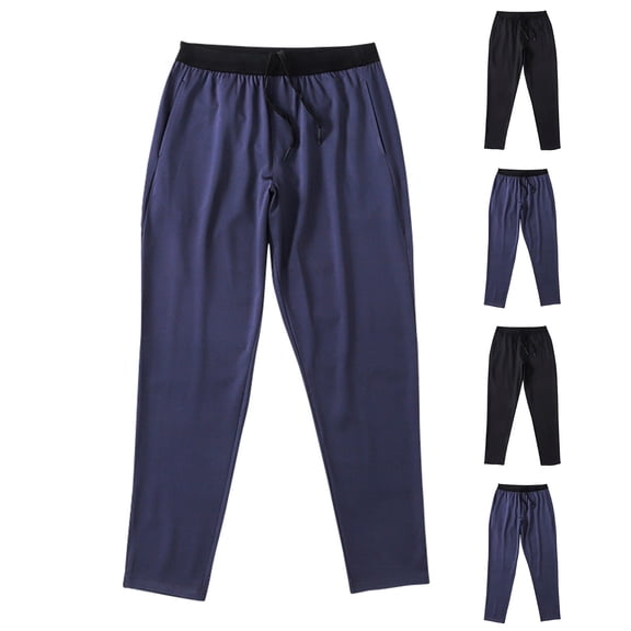 Men's Casual Straight Leg Joggers Trousers, Elastic Waist Drawstring Wide Leg Pants, Quick Dry Lightweight Breathable Cargo, Gym Workout Running Athletic Daily Activewear