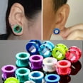 thumbnail image 3 of K-KED 1PC Thick Acrylic Ear Skin Ear Tunnels Plugs Earskin Earlets Gauges Flesh Gauge-pink-6mm, 3 of 9