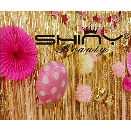 Metallic Foil Fringe Backdrops Gold 3ftx8ft Tinsel Party Window