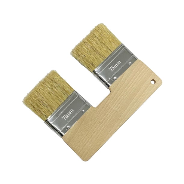 Pincel doble para pintar, pincel plano, herramienta de pintura profesional, pincel para manchas, mango de madera para pinturas de barniz, manchas de