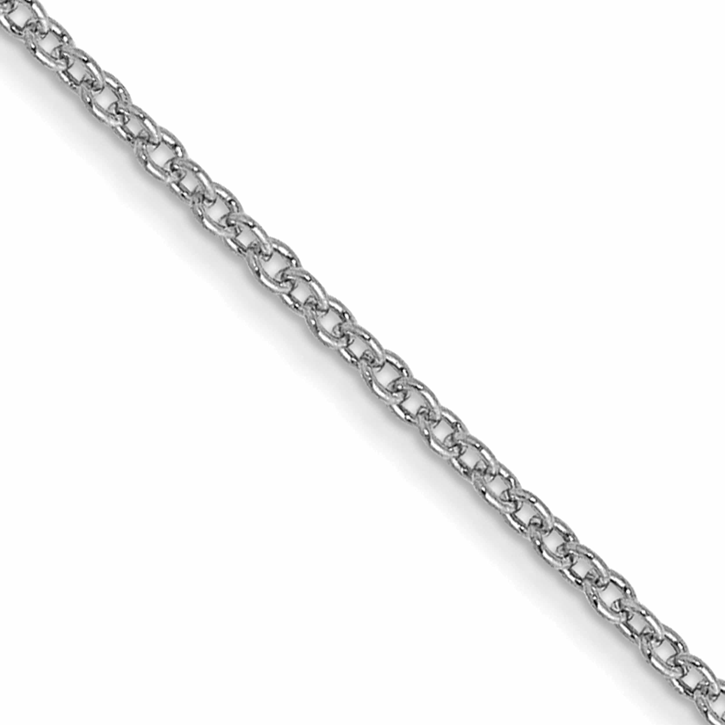 10k Cable Chain Necklace in White Gold Choice of Lengths 16 18 20 24 and 0.9mm 1.9mm 1mm