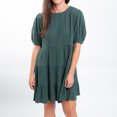thumbnail image 3 of Elsie & Zoey Arissa XL Forest Shade Short Sleeve Crew Neck Tiered Panel Dress for Women, 3 of 6
