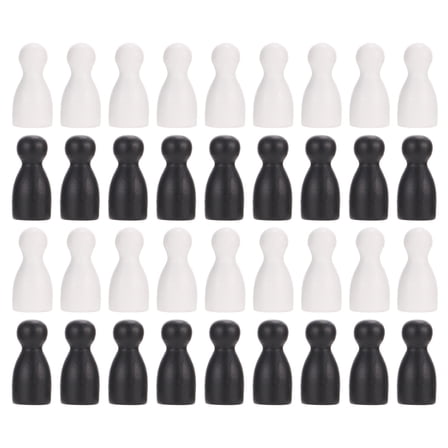 WHAMVOX Wood Chess Pieces for Game Made of Synthetic Material Black Color 48pcs