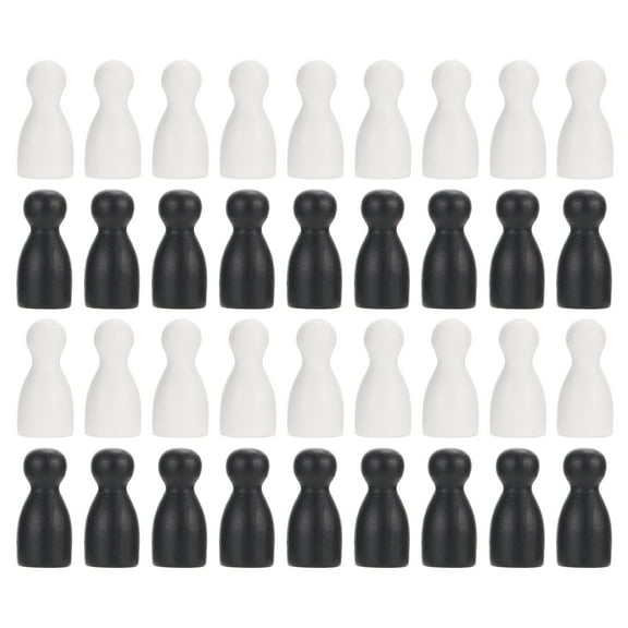 WHAMVOX Wood Chess Pieces for Game Made of Synthetic Material Black Color 48pcs