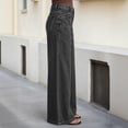 thumbnail image 4 of Miluxas Women's High Waist Jeans Front Seam Detail Wide Leg Denim Pants Casual Loose Fit Y2K Jeans with Pockets for Streetwear Black, 4 of 9