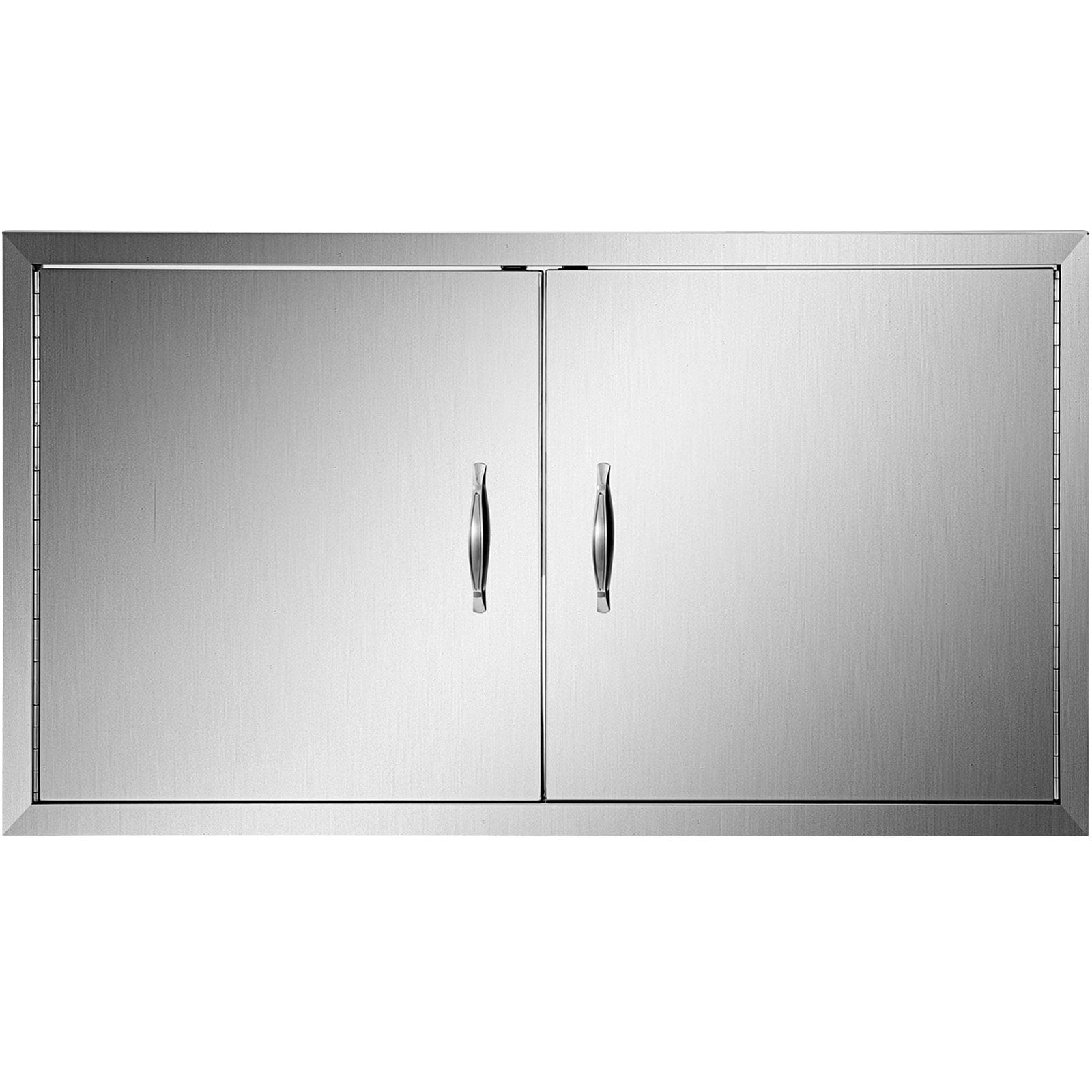 Mophorn BBQ Access Door 42W X 21H Inch Stainless Steel Double BBQ Island Doors Outdoor Kitchen Doors for Commercial BBQ Island Grilling Station