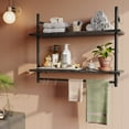 thumbnail image 5 of Bestier Pipe Shelf Industrial Floating Shelving 31" Kitchen Wall-Mounted Shelf in Charcoal, 5 of 8