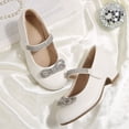 thumbnail image 5 of Bocca Little Girls' Shoes Slip-Resistant Mary Janes, 1IN Low Heel, Kitten Heel, Closed Toe White, 11 Little Kid, 5 of 7