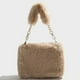 thumbnail image 3 of Bolso cuadrado de cadena para mujer, bolso de mano de felpa informal, bolso Hobo sólido, bolso de citas diarias, 3 of 7