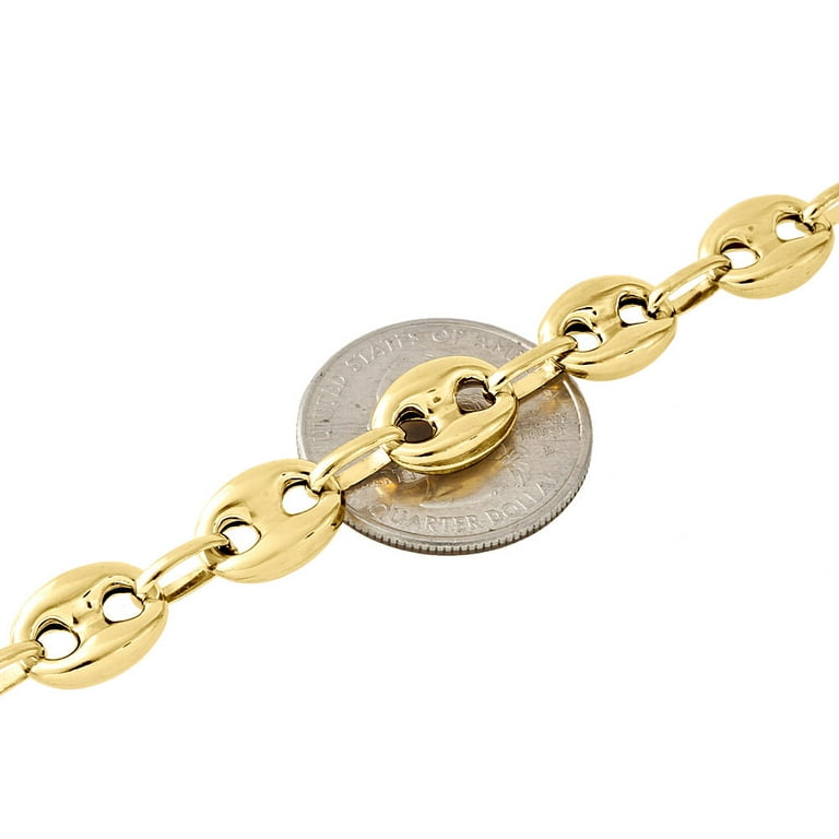 10K Yellow Gold Wide Puffed Gucci Mariner Link Chain