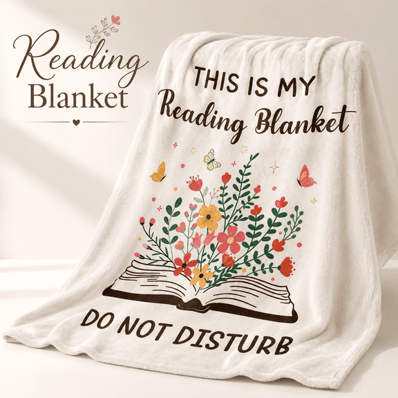 MORAVE Flannel Soft Book Reading Blanket, Book Lovers Bookish Bookworm Gifts for Women Men, Birthday Reading Accessories Decor