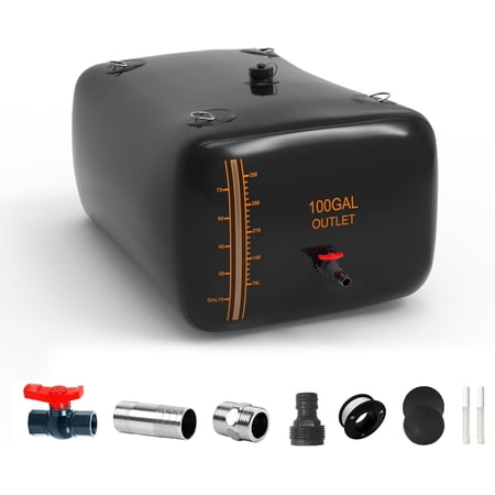 100 Gallon Foldable Portable Water Bladder Tank 1000D PVC Black 378L