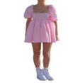 thumbnail image 2 of Robe Babydoll à Manches Bouffantes pour Femmes, Encolure Carrée, Taille Haute, Volants, Robe de Princesse, Robe Fluide pour Bal et Fête, Mini-Robe, 2 of 6