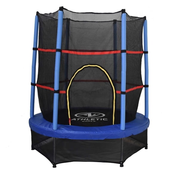 Mini Trampolín Athletic Works 4.5 Pies con Malla de Seguridad 1.4 mts