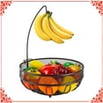 thumbnail image 1 of Auledio Metal Fruit Basket Bowl with Banana Tree, Freestanding Basket for Kitchen Counter in Bronze, 1 of 7