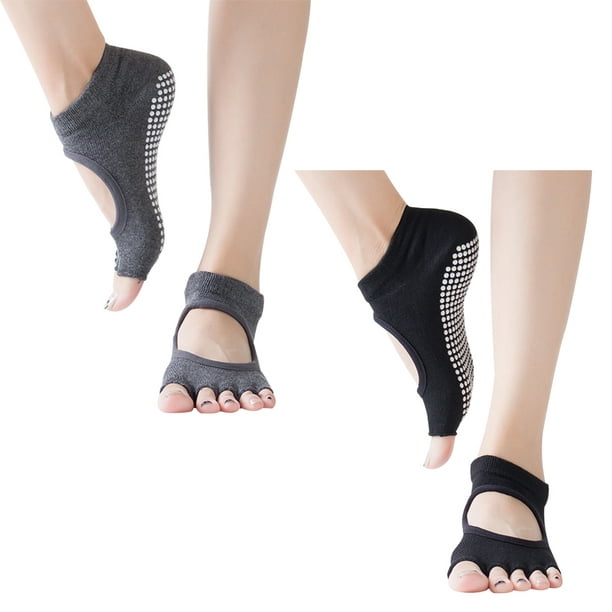 Half Toe Multi Pack - Grip Non-Slip Toe Socks for Pilates, Barre