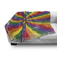 thumbnail image 3 of Pride Soft Flannel Fleece Throw Blanket, Radial Vintage Style Scratched Backdrop for Homosexual Gay Lesbian Couples Print, Cozy Plush for Indoor and Outdoor Use, 50" x 70", Multicolor, by Ambesonne, 3 of 6