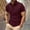 Wine, variant on LPZOOGU Men's Summer Casual Polo Shirt 3-Button Placket Turn-Down Collar Short Sleeve Solid Color Athletic Top