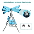 thumbnail image 3 of GOLDSUN 3 Person Glider Swing Hammock Chair w/ Utility Tray & Canopy, Blue, 3 of 8