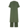 thumbnail image 6 of Spring Savings Clearance Lindreshi 2 Piece Outfits for Women Plus Size Women's Summer Suit Fashion Short Sleeve Solid Color Trousers Casual Two-Piece Suit, 6 of 8