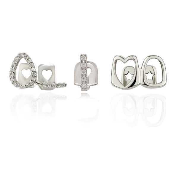 Customizable Dentals Jewelry Cubic Zirconia Studded Openwork Grillzs Hypoallergenically Copper Frame Jewelry For Adults
