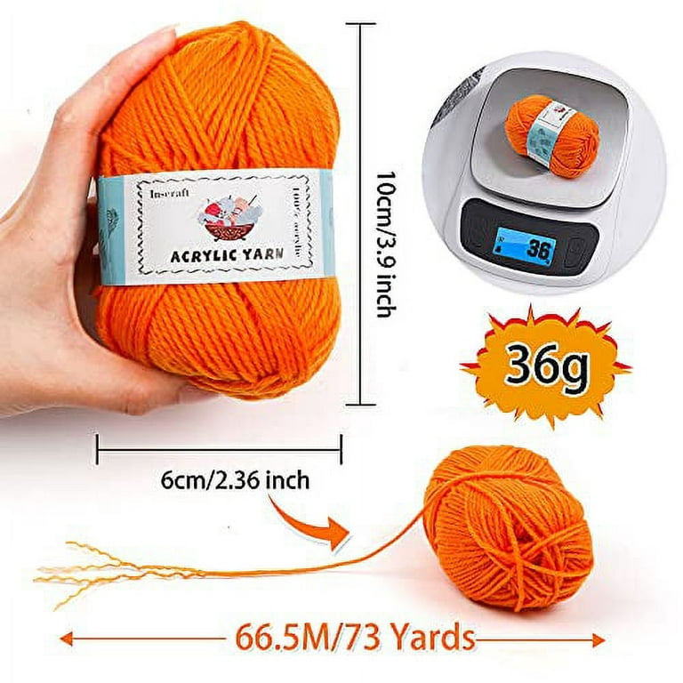 Aeelike 20pcs Acrylic Yarn for Crocheting, Crotcheting Set for Beginners, Crochet  Kit with Everything Include 1093 Yards Yarn, A