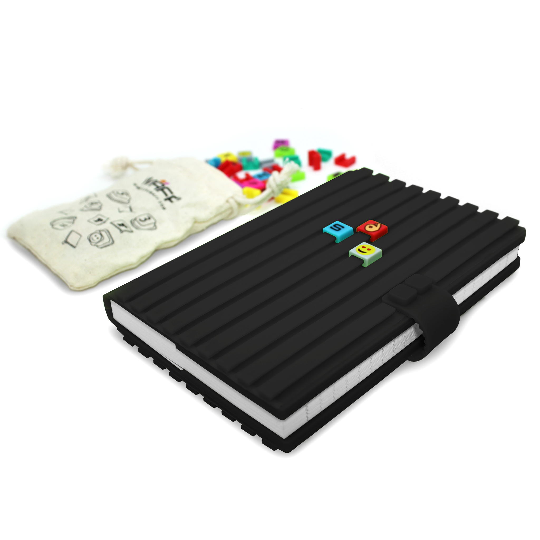 WAFF Black Writing Notebooks for Work Journal for Women 200 Paper Pages 5.75 x4 inch Cute Notebook