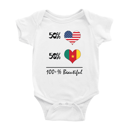 

50% Cameroonian + 50% American = 100+% Beautiful Cute Baby Clothing Bodysuits For Boy Girl