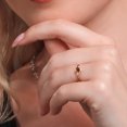 thumbnail image 4 of Gem Stone King 925 Sterling Silver and 10K Yellow Gold Round Red Garnet and White Lab Grown Diamond Engagement Ring for Women (0.40 Cttw, Gemstone Birthstone, Size 5), 4 of 5