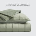 thumbnail image 6 of EVERGRACE 3 Pieces Luxurious Velvet Quilt King Size, Ultra Soft Bedspread Coverlet Set, Double Box Stitch Lightweight Velvet Comforter for All Season with 2 Shams, Sage Green, 108''x96'', 6 of 8