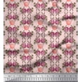 thumbnail image 1 of Soimoi Poly Georgette Fabric Leaves,Rose & Camellia Floral Print Sewing Fabric Yard 42 Inch Wide, 1 of 1