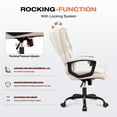 thumbnail image 5 of JONPONY Leather Office Chair, Big and Tall Office Chair 400LBS Wide Seat Ergonomic Computer Desk Chair High Back Executive Leather Chair Adjustable Task Chair, White, 5 of 8