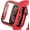 Red, variant on For Apple Watch 41mm iWatch Series 9 Hard PC Electroplate Frame Face Coverage with Tempered Glass Screen Protector Screen Cover by Xpression - Black