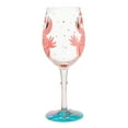 thumbnail image 6 of Lolita Fabulous Flamingos Hand Painted Multicolor Wine Glass 15 fl oz, 6 of 8