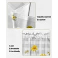 thumbnail image 6 of Floral Swag Valance Curtains Yellow Honey Bee Summer Flowers Gray Plaid Rod Pocket Kitchen Curtains Scalloped Window Treatment Valances Swag Curtains For Living Room 1 Pair 28"w X 36"l, 6 of 8