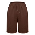 thumbnail image 4 of Women's High-Waisted Linen Shorts - Summer Casual Wide-Leg Knee-Length Shorts with Pockets | Yubnlvae | Women Linen Shorts Casual Summer Knee Length Wide Leg High Waisted (Coffee | M), 4 of 8