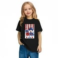 thumbnail image 4 of Kids Girls Casual American Flag Tshirts Cotton Baseball Tee Shirts Independence Day Patriotic Graphic Tees Summer Black， 9 Years, 4 of 7
