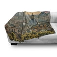 thumbnail image 3 of City Soft Flannel Fleece Throw Blanket, View of Rome from Castel Sant'Angelo Italy Historical Landmark Vatican, Cozy Plush for Indoor and Outdoor Use, 70" x 90", Pale Salmon Ivory Green, by Ambesonne, 3 of 6