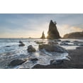 thumbnail image 2 of Majchrowicz, Alan 32x23 White Modern Wood Framed Museum Art Print Titled - Setting sun behind Split Rock on Rialto Beach-Olympic National Park, 2 of 4