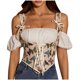 thumbnail image 2 of Ashion - Camiseta sin mangas con tirantes vintage y estampado de vendaje para mujer, ropa moldeadora, top de poliéster para mujer, 2 of 9