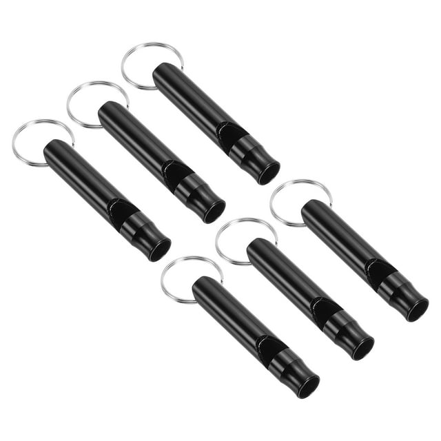 Unique Bargains Sifflet de Survie, Lot de 6 Sifflets de Sécurité à Son Fort pour la Randonnée, Noir