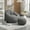 Grey + Microfiber, variant on Pink Bedding Bean Bag Sofa Chair (Microfiber – High-Pressure Padded Foam, Compressed, With Footrest, Adult Indoor Living Room/Bedroom)