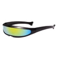 thumbnail image 3 of de visera , lentes de espejo , accesorios para disfraces, espacio punk, novedad de moda, de sol para hombres y Marco negro Hugo anteojos con visera, 3 of 8