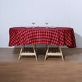 thumbnail image 2 of Efavormart Perfect Picnic Inspired Black/Red Checkered 70" Round Polyester Tablecloths For Party Event Decor, 2 of 11
