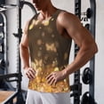 thumbnail image 5 of Fotbe Gold butterfly glitter Pattern Men's Quick Dry Workout Tank Top Gym Muscle Tee Fitness Bodybuilding Sleeveless T Shirt Breathable Workout Shirt-X-Large, 5 of 7